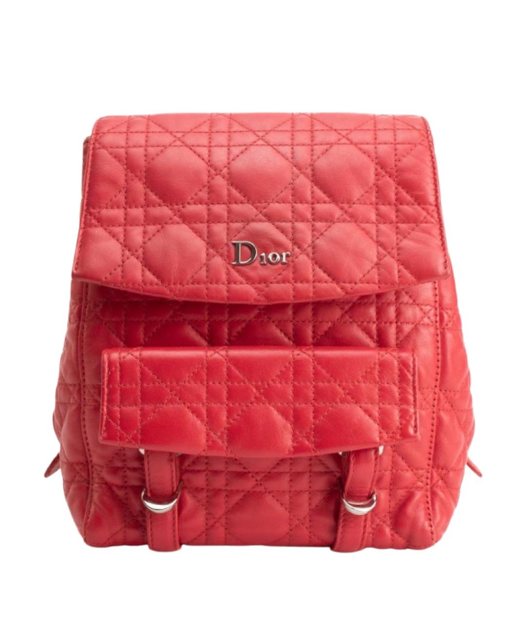 CHRISTIAN DIOR Красный кожаный рюкзак, фото 1