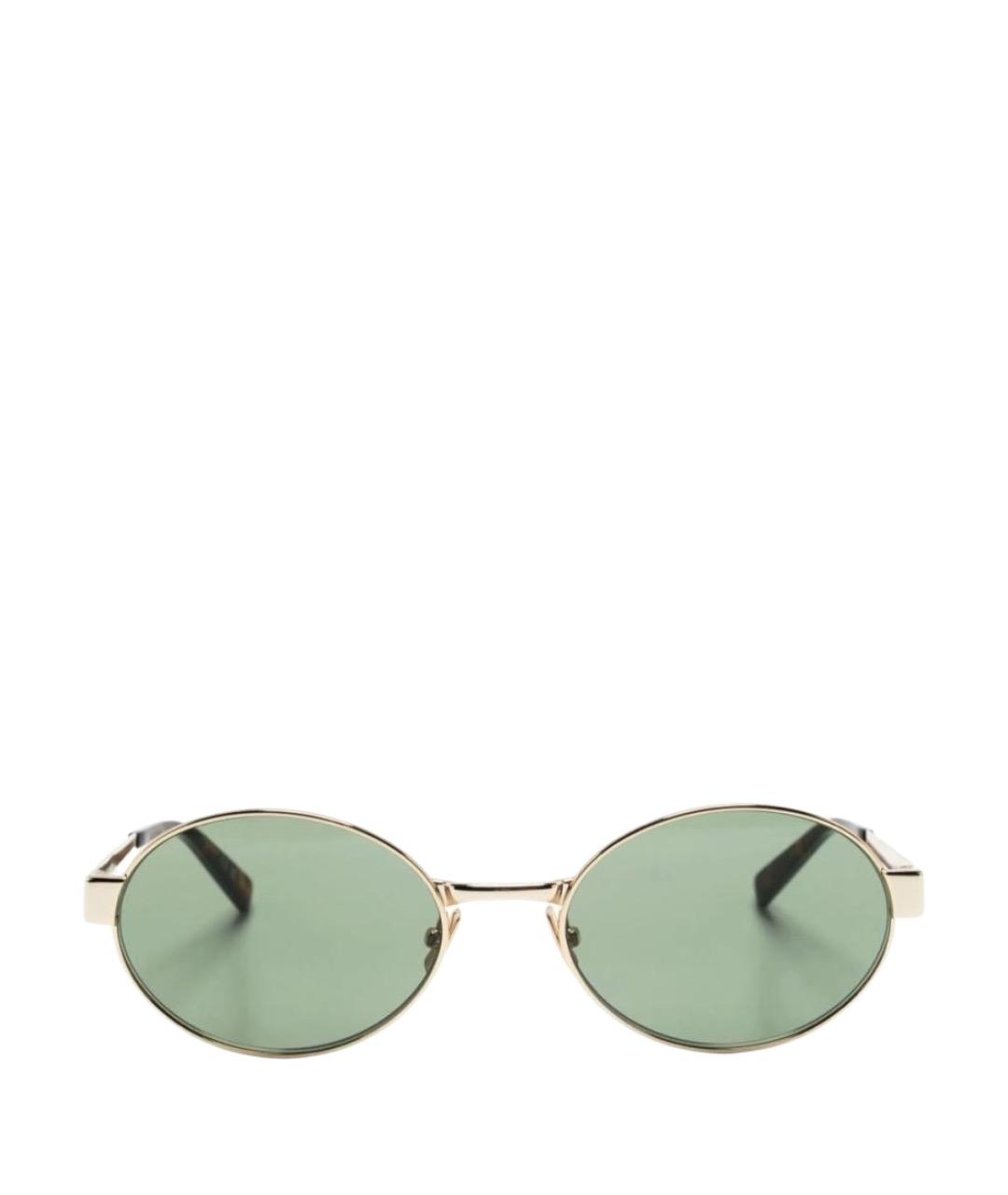 SAINT LAURENT Золотые металлические солнцезащитные очки, фото 1