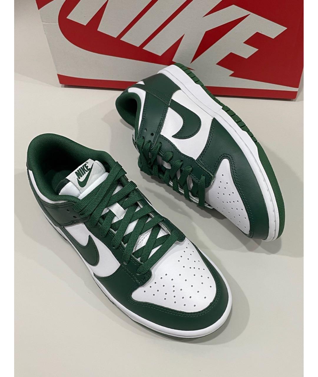 NIKE Зеленые кожаные кроссовки, фото 5