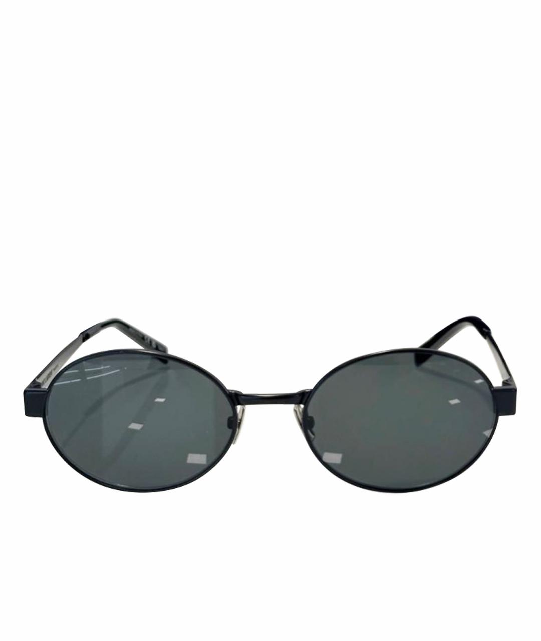 SAINT LAURENT Черные металлические солнцезащитные очки, фото 1
