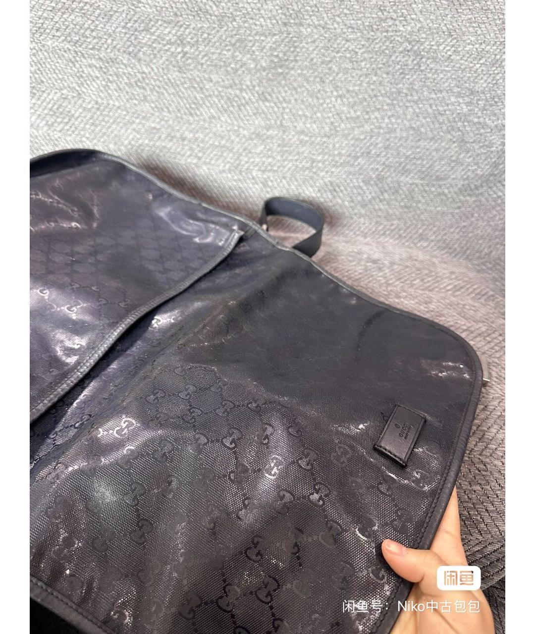 GUCCI Темно-синяя барсетка, фото 2