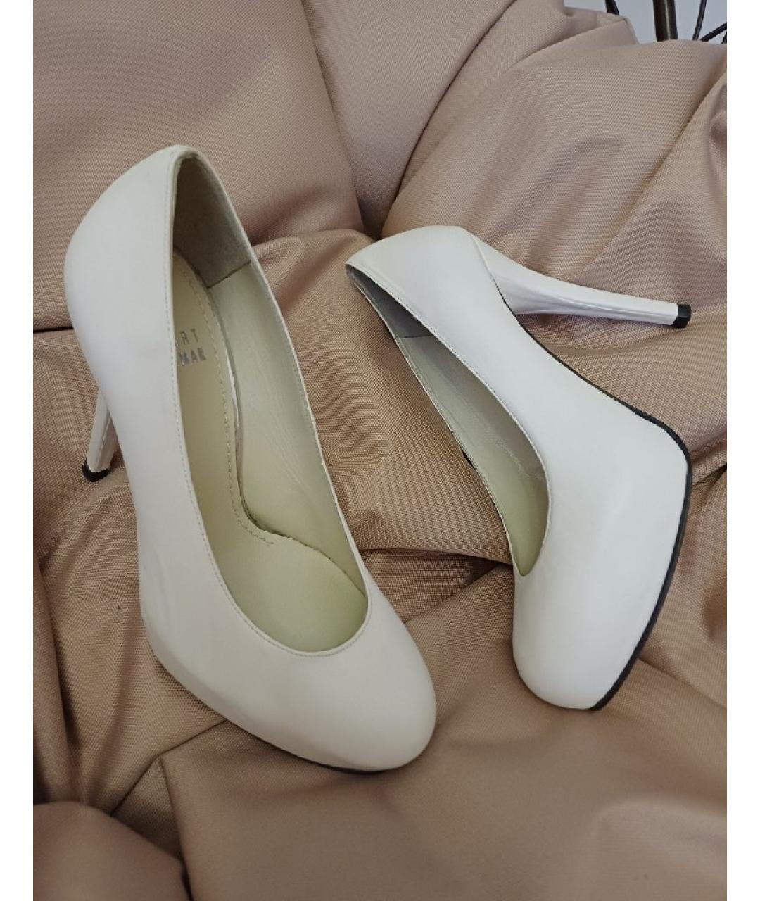 STUART WEITZMAN Белые кожаные туфли, фото 4