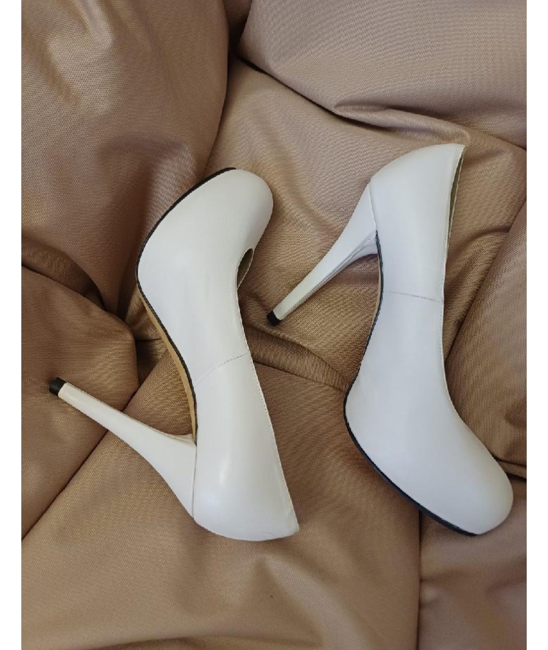 STUART WEITZMAN Белые кожаные туфли, фото 6