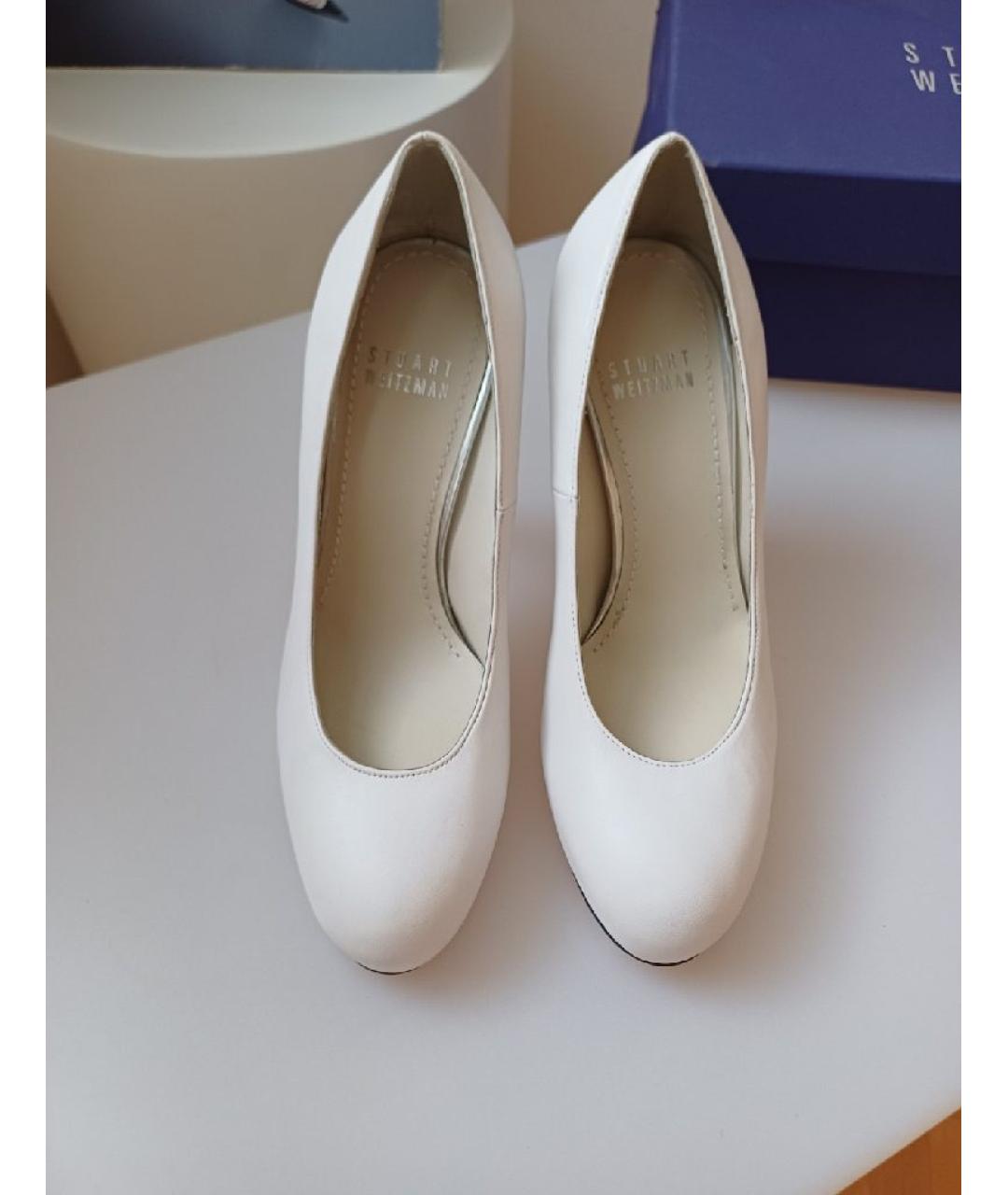 STUART WEITZMAN Белые кожаные туфли, фото 7