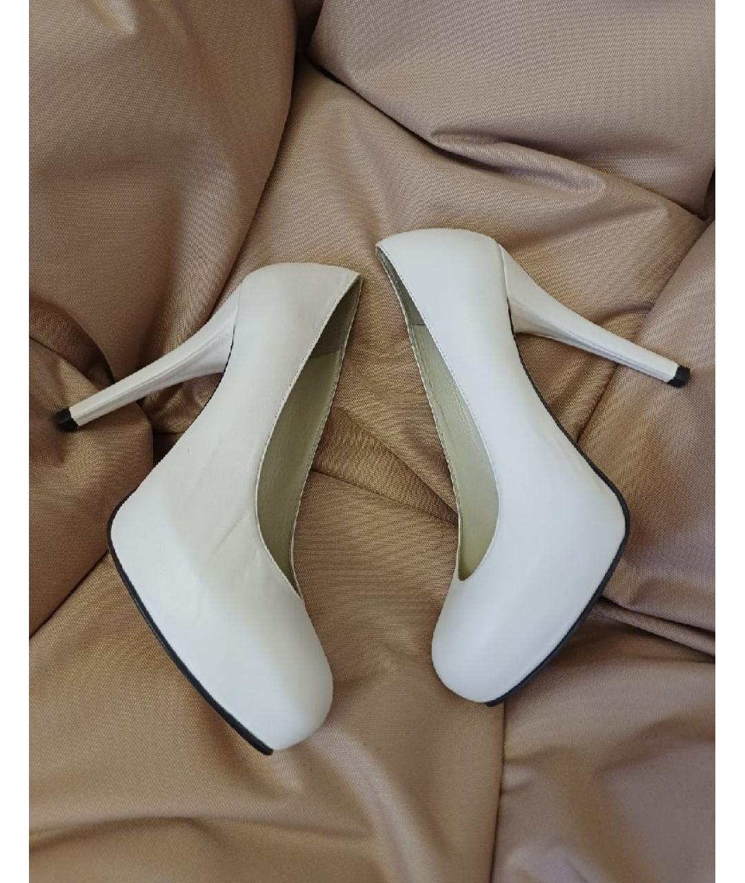 STUART WEITZMAN Белые кожаные туфли, фото 3