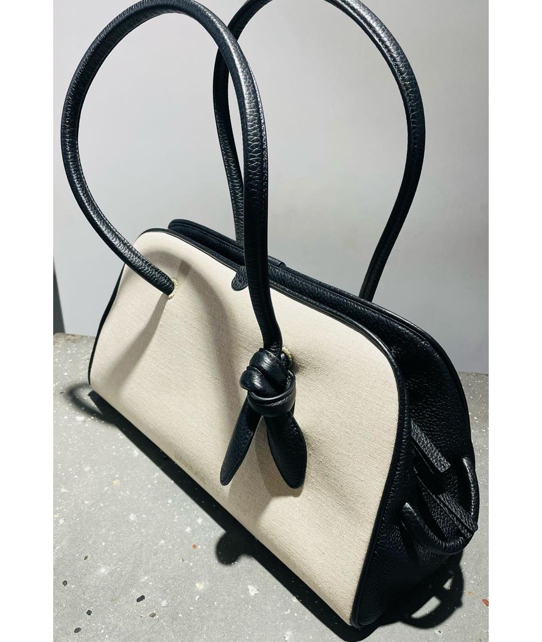 JACQUEMUS Бежевая тканевая сумка через плечо, фото 5