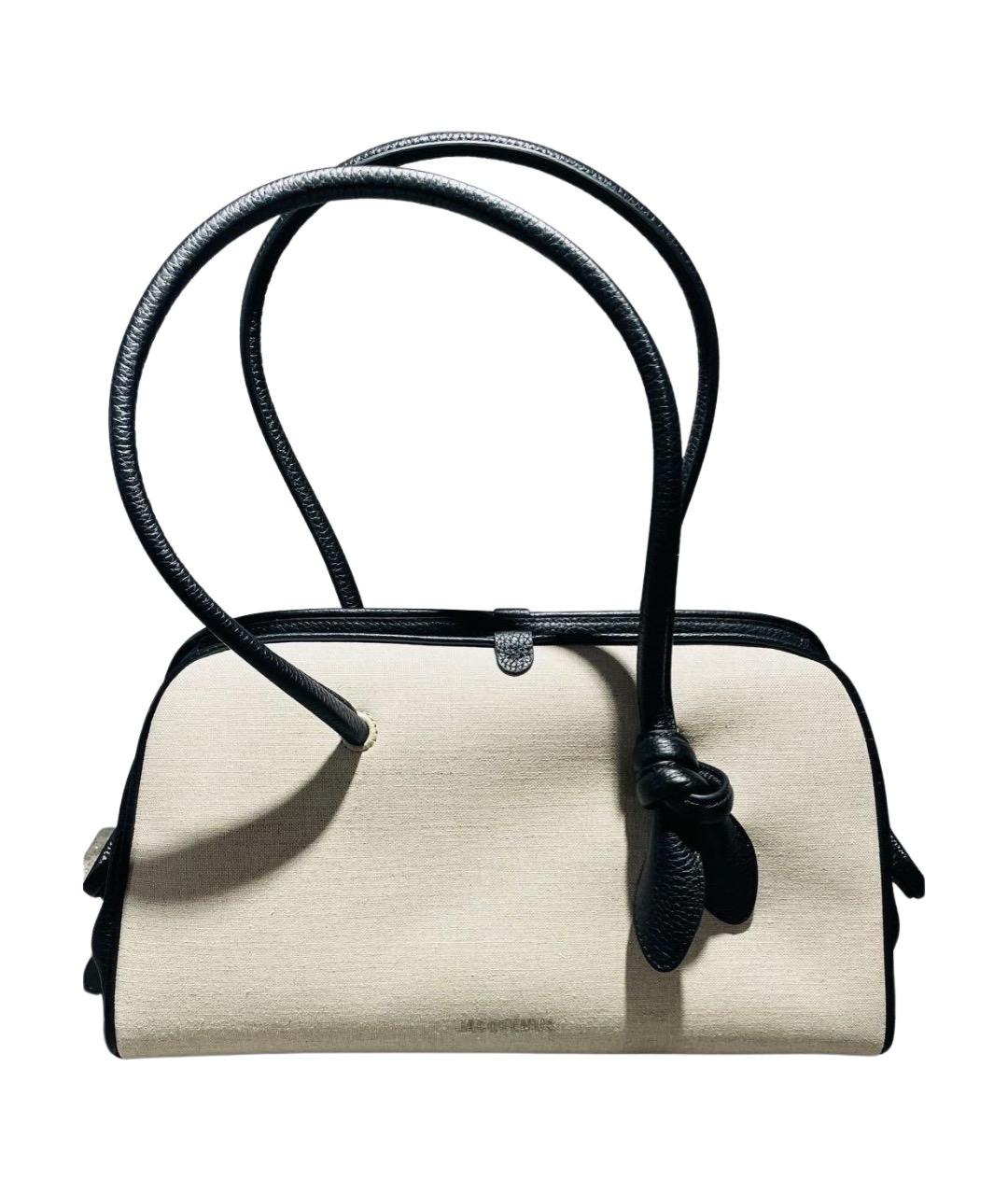 JACQUEMUS Бежевая тканевая сумка через плечо, фото 1