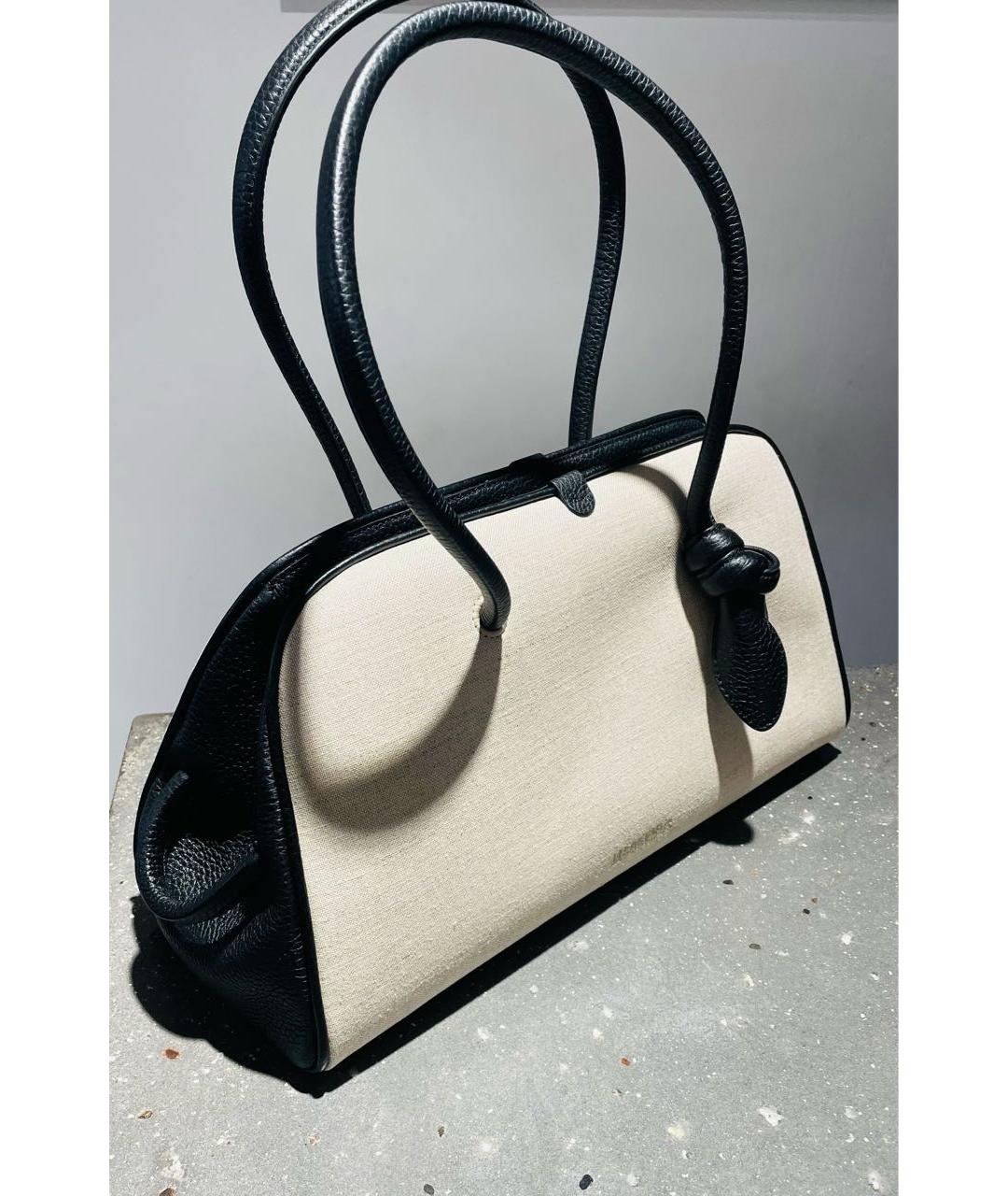 JACQUEMUS Бежевая тканевая сумка через плечо, фото 2