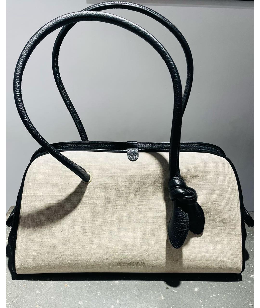 JACQUEMUS Бежевая тканевая сумка через плечо, фото 9