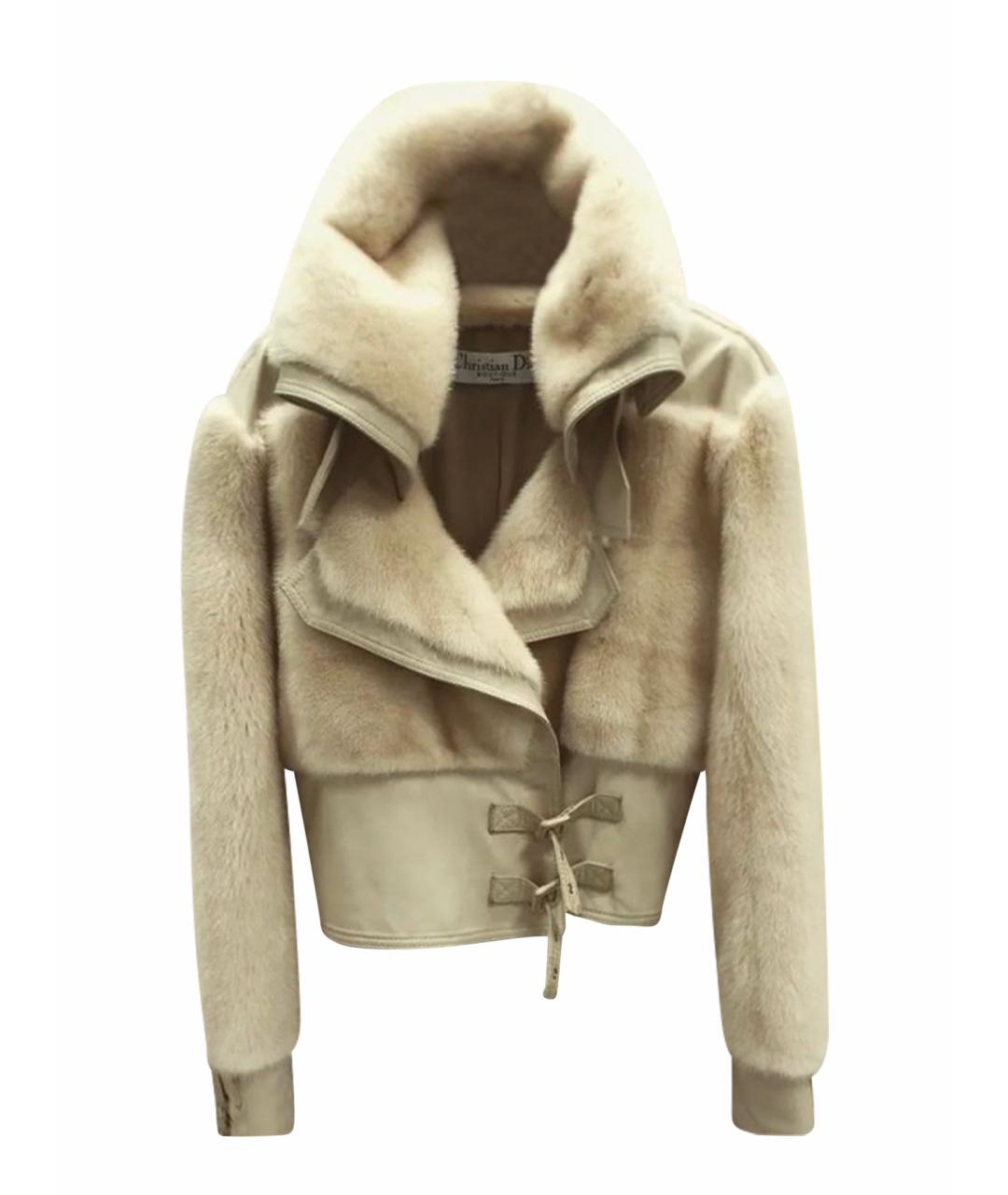 CHRISTIAN DIOR Бежевая кожаная куртка, фото 1