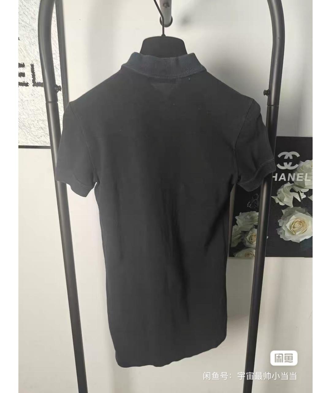 DOLCE&GABBANA Черное хлопковое поло с коротким рукавом, фото 2