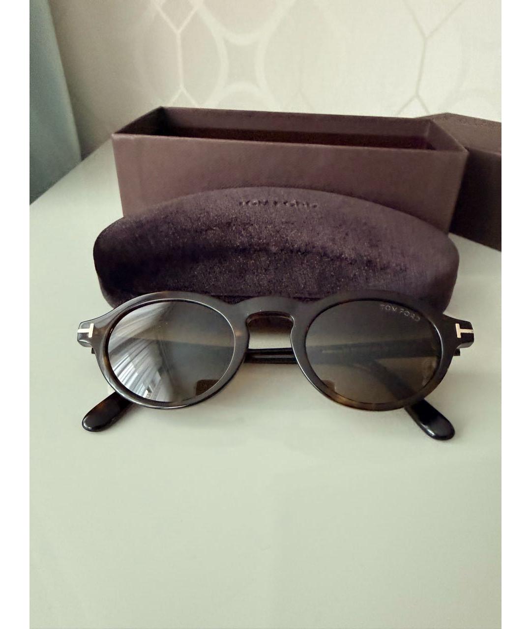 TOM FORD Коричневые пластиковые солнцезащитные очки, фото 5