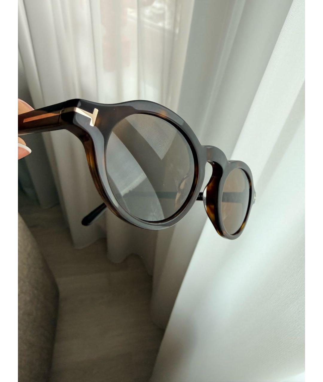 TOM FORD Коричневые пластиковые солнцезащитные очки, фото 3