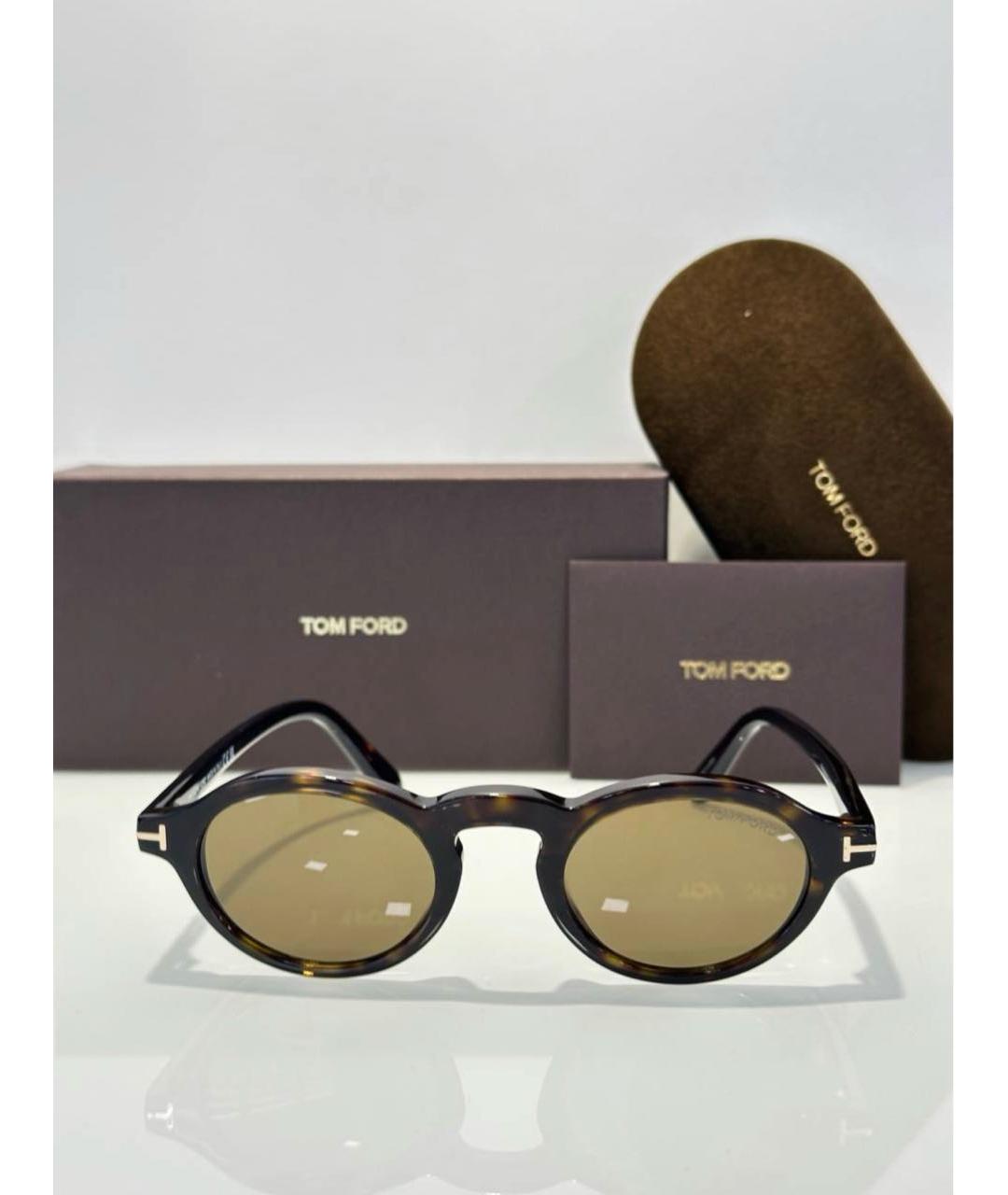 TOM FORD Коричневые пластиковые солнцезащитные очки, фото 8