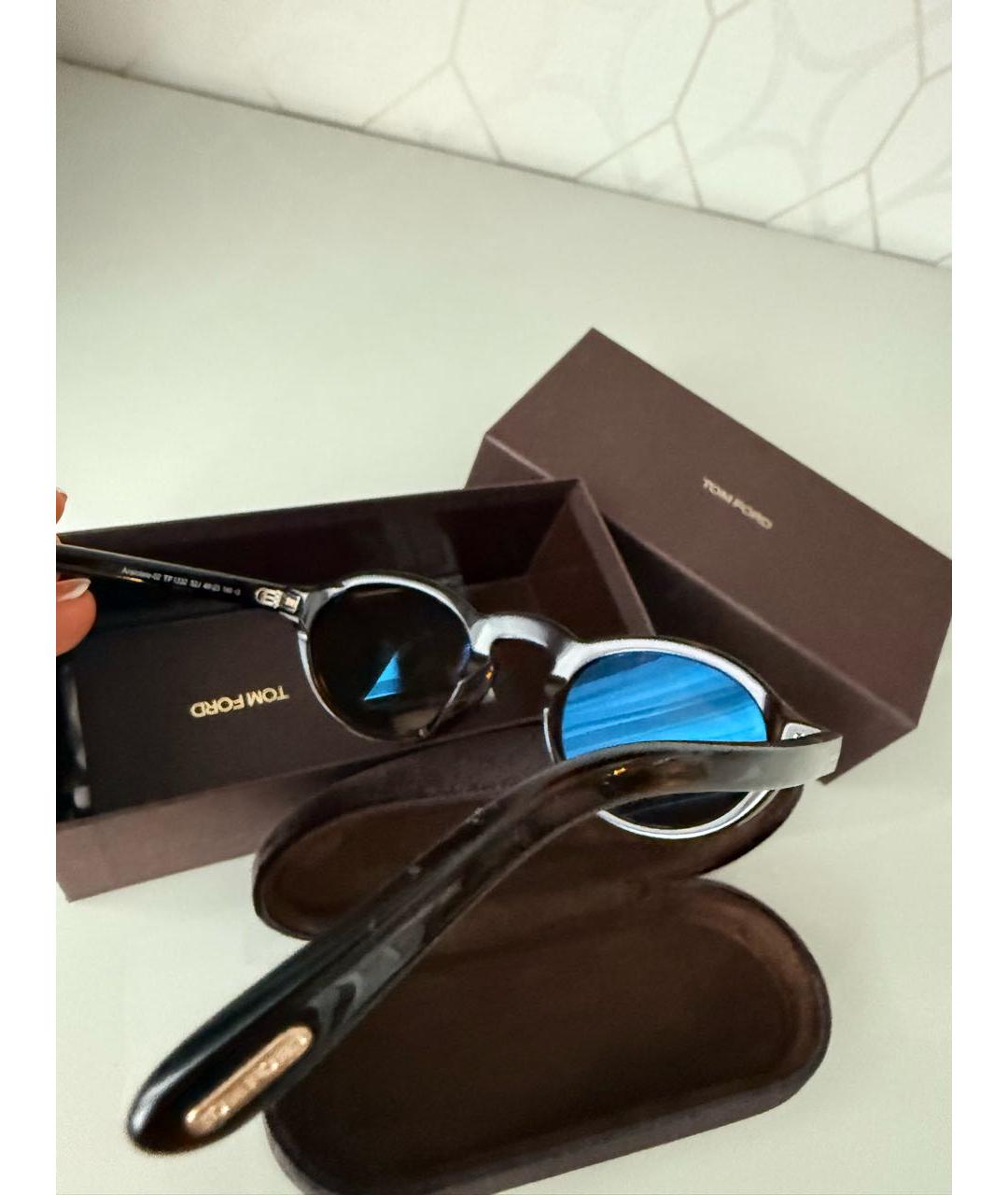 TOM FORD Коричневые пластиковые солнцезащитные очки, фото 6