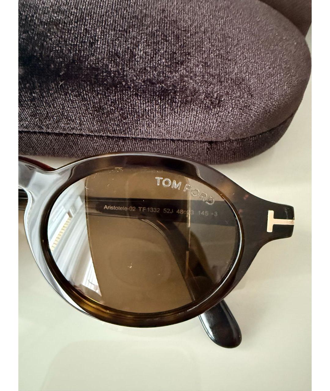 TOM FORD Коричневые пластиковые солнцезащитные очки, фото 7