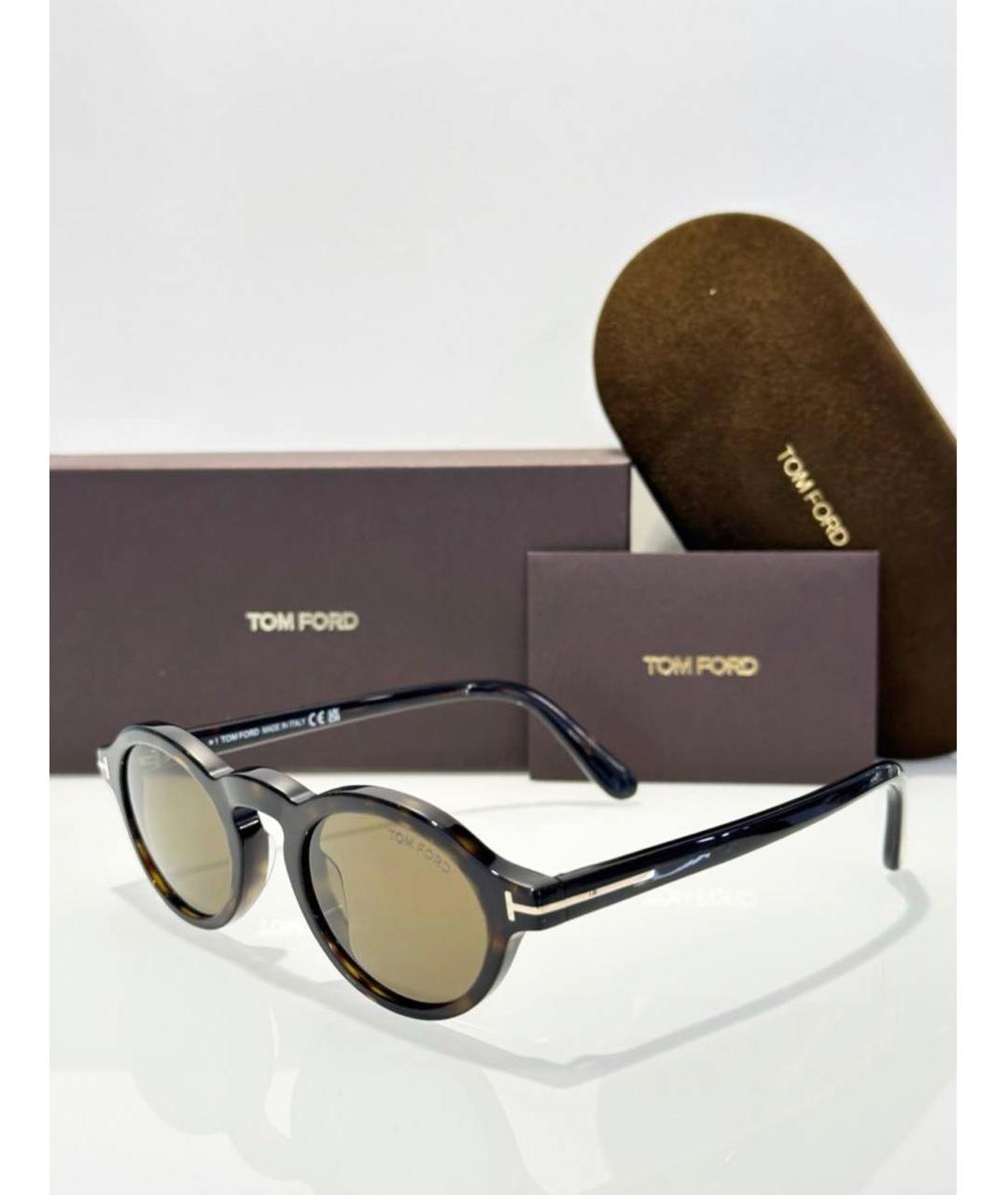 TOM FORD Коричневые пластиковые солнцезащитные очки, фото 2