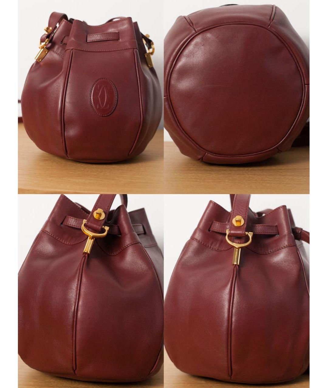 CARTIER Бордовая кожаная сумка через плечо, фото 6