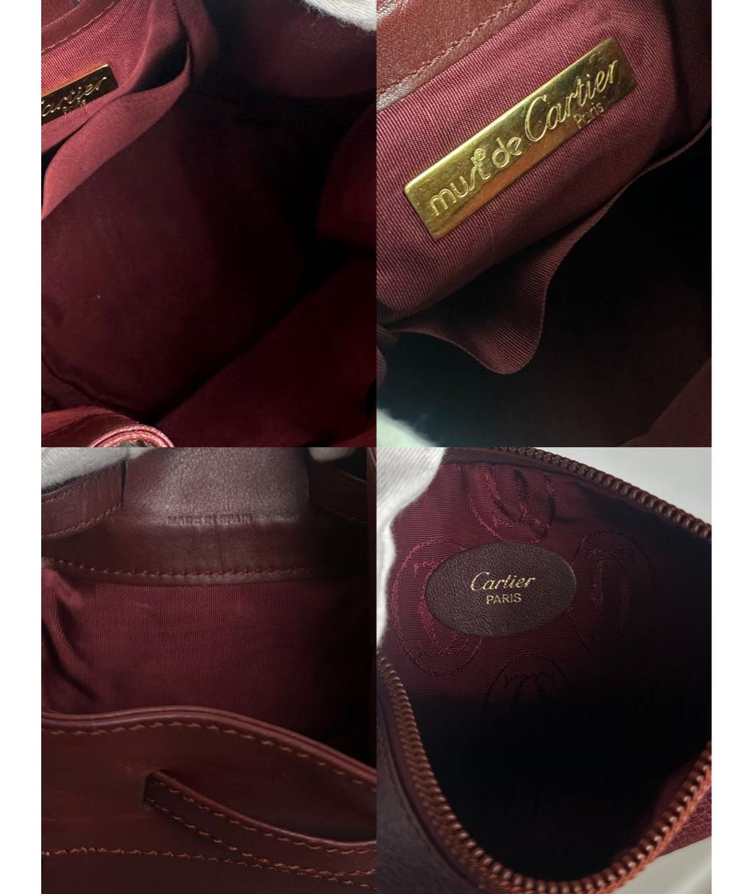 CARTIER Бордовая кожаная сумка через плечо, фото 8