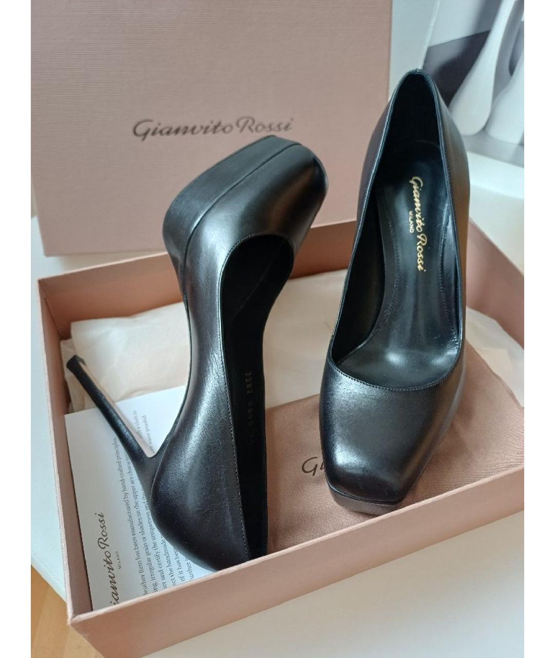 GIANVITO ROSSI Черные кожаные туфли, фото 3