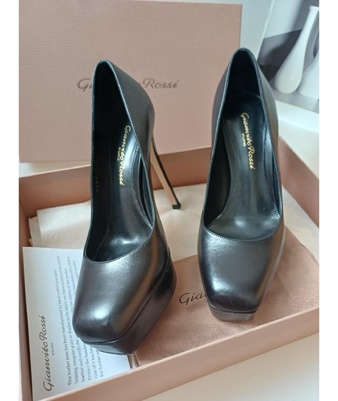 GIANVITO ROSSI Черные кожаные туфли, фото 4