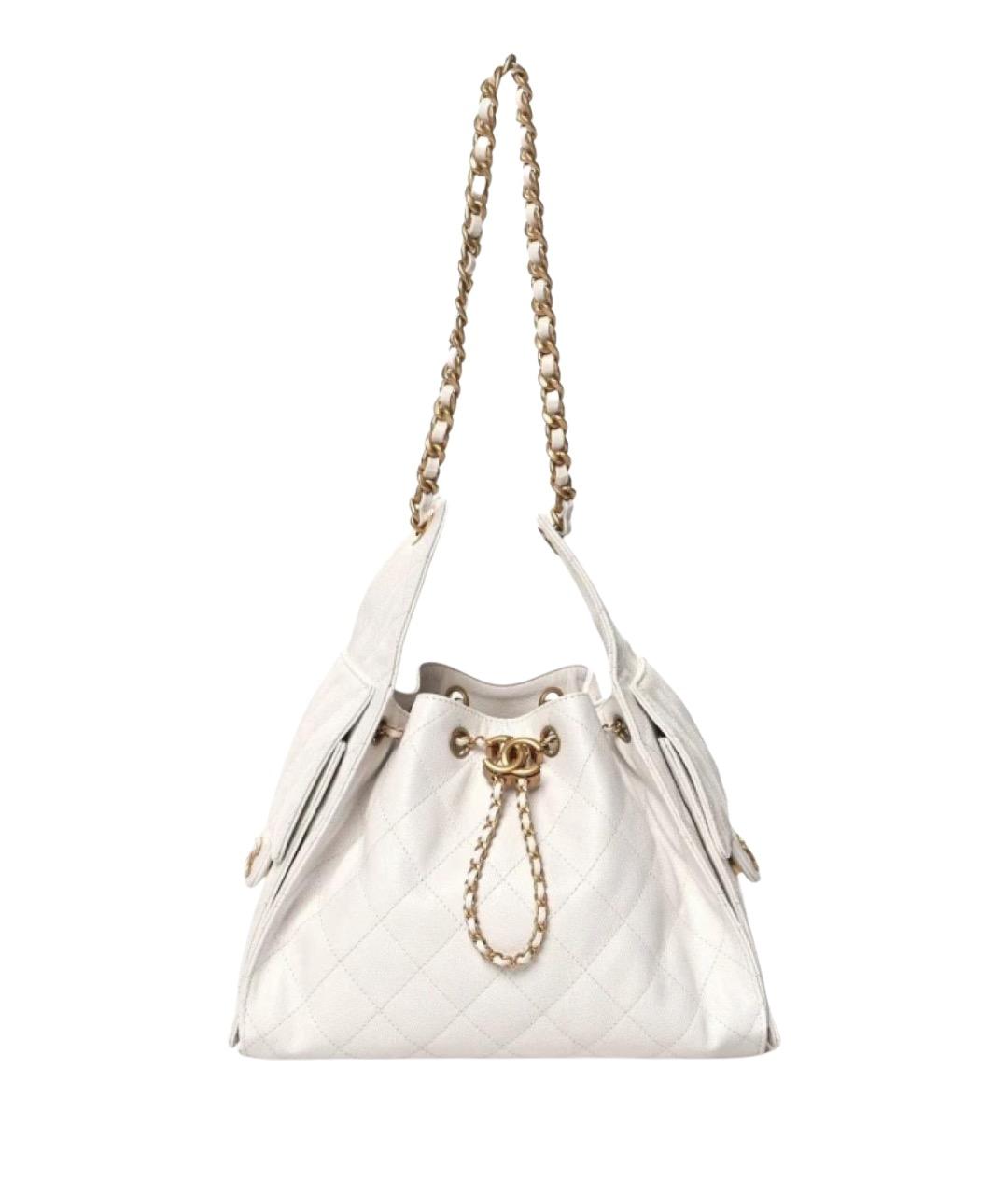CHANEL Белая кожаная сумка через плечо, фото 1
