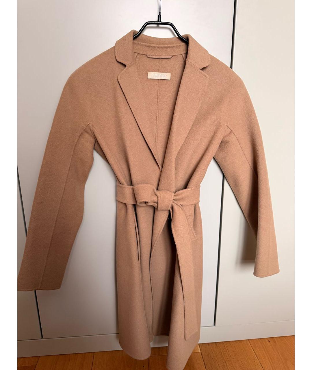 'S MAX MARA Бежевое шерстяное пальто, фото 5