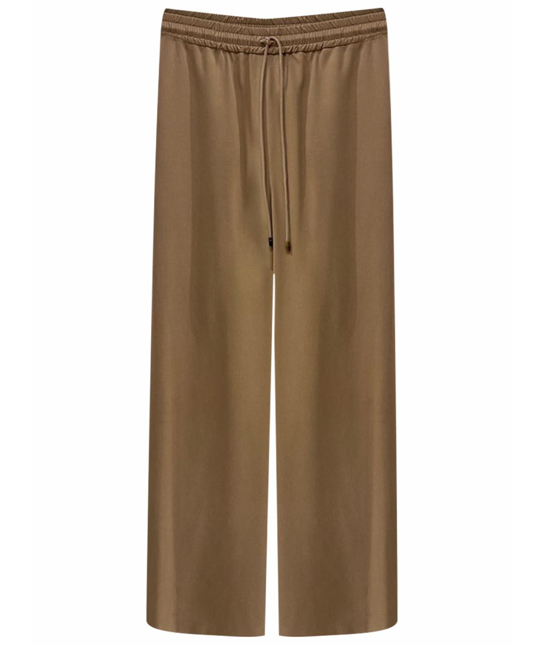 MAX MARA Бежевые шелковые брюки широкие, фото 1