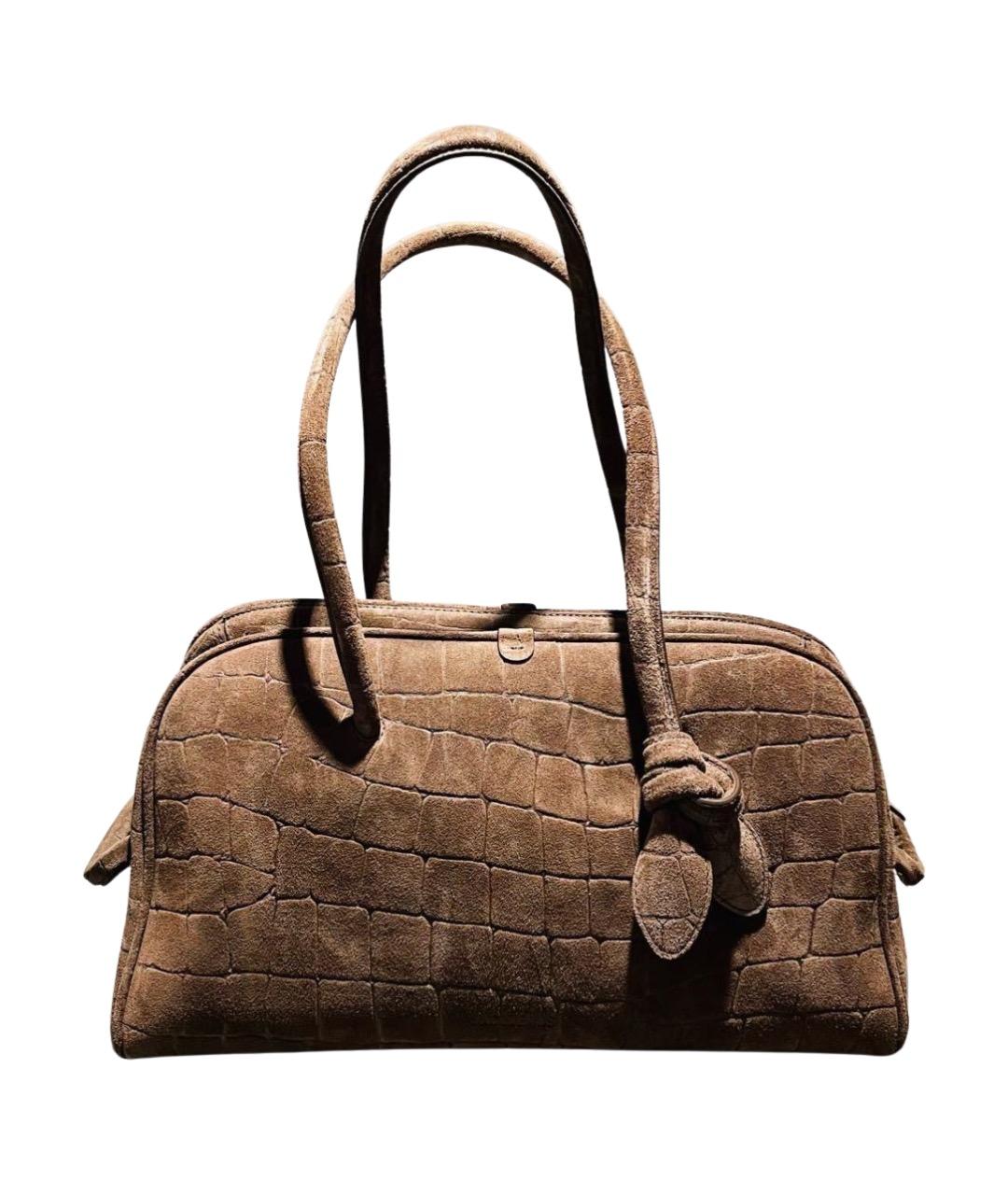 JACQUEMUS Коричневая замшевая сумка через плечо, фото 1