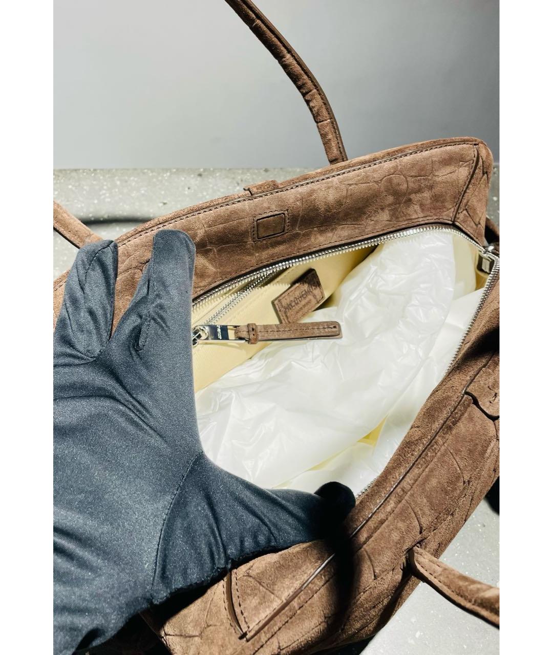 JACQUEMUS Коричневая замшевая сумка через плечо, фото 4