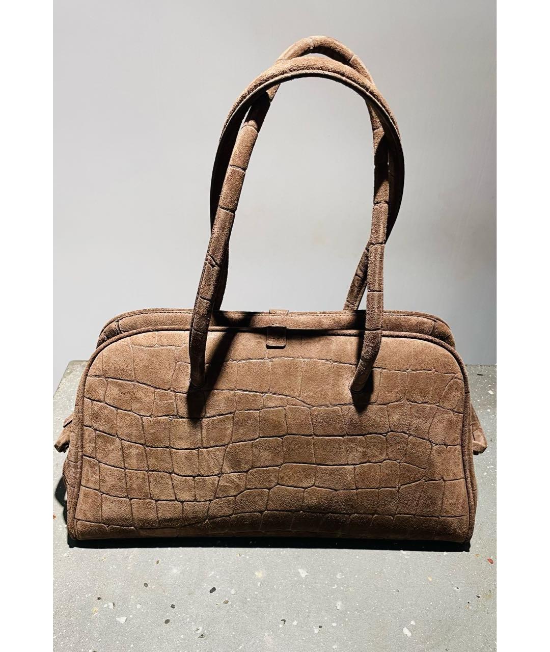 JACQUEMUS Коричневая замшевая сумка через плечо, фото 3