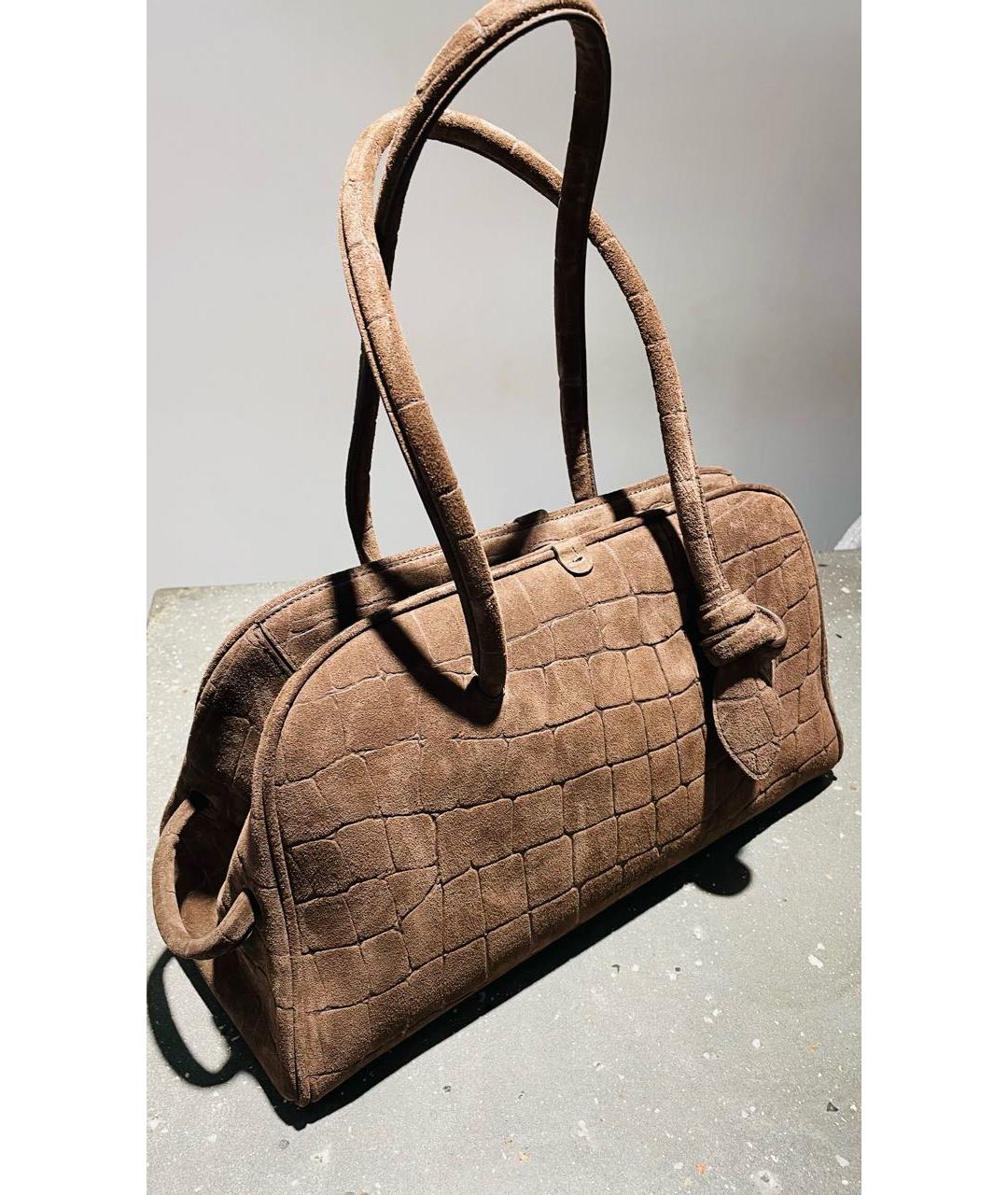 JACQUEMUS Коричневая замшевая сумка через плечо, фото 2