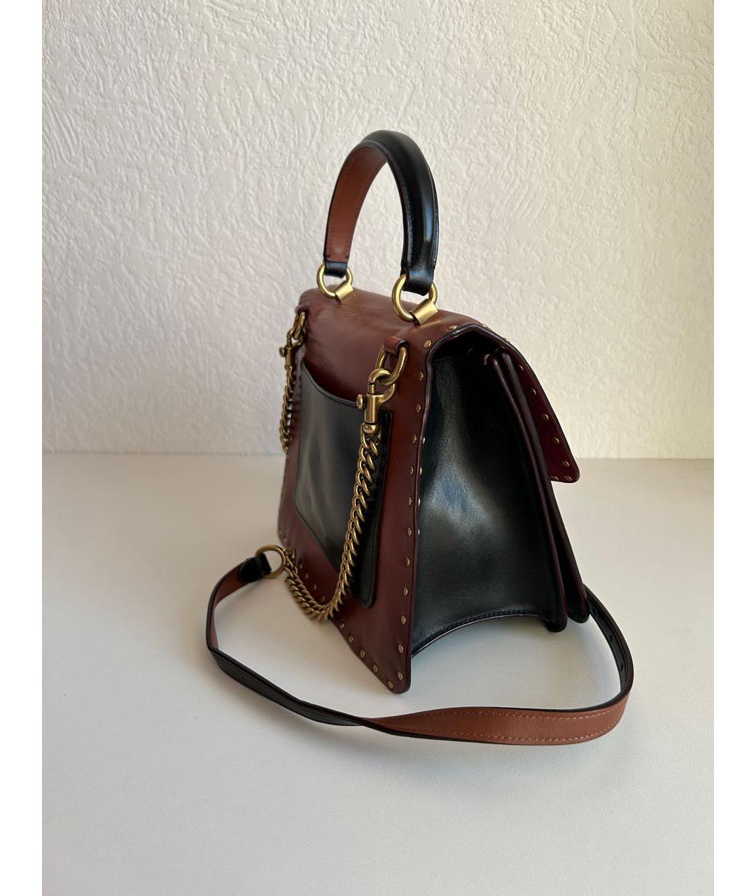 COACH Коричневая кожаная сумка через плечо, фото 5