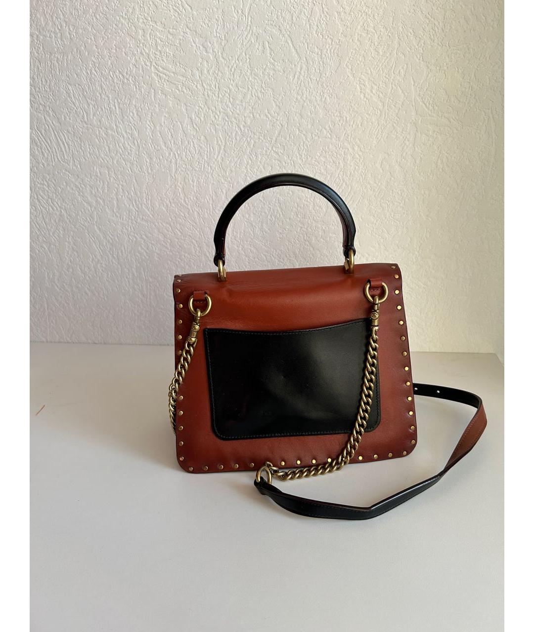 COACH Коричневая кожаная сумка через плечо, фото 4