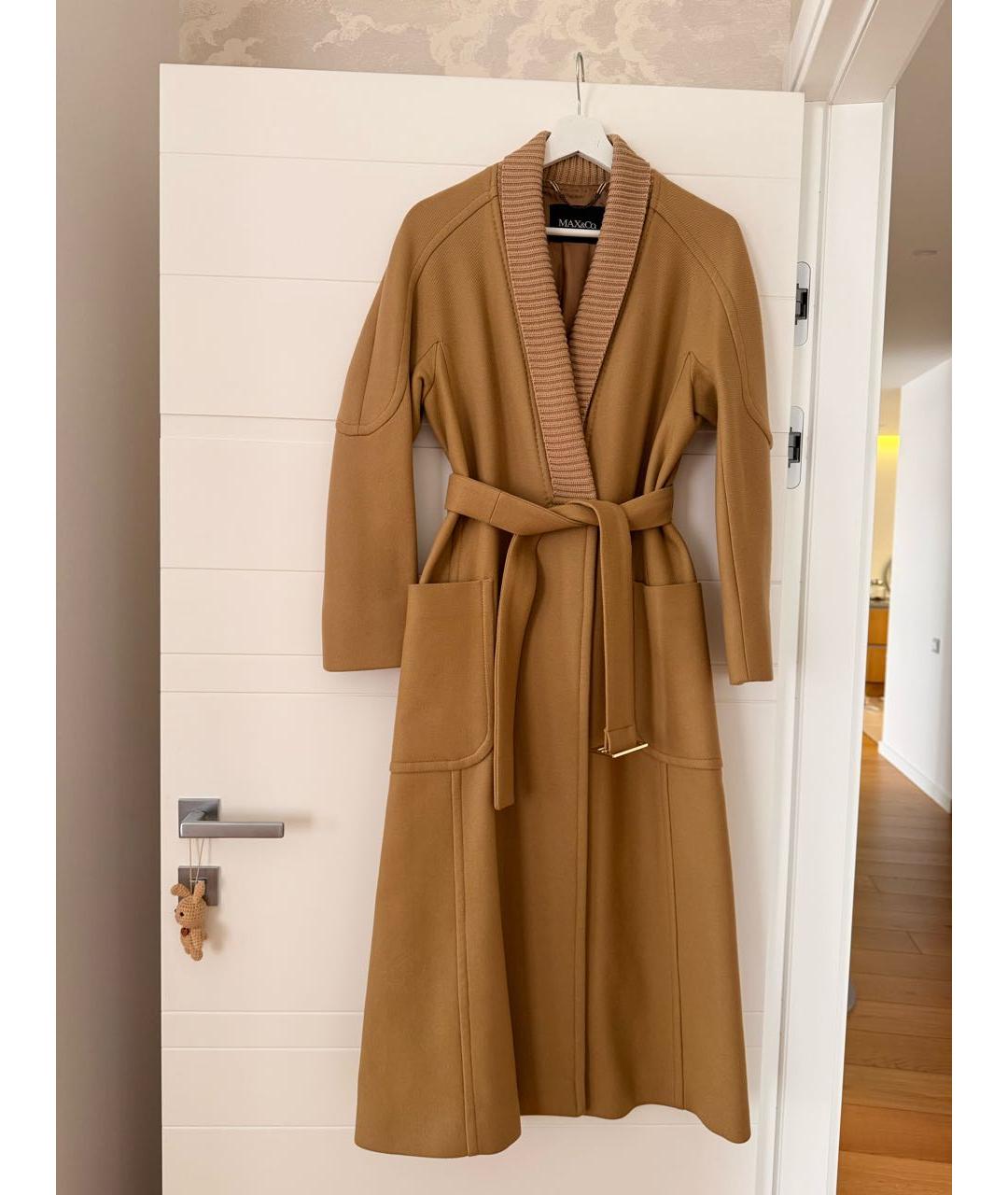 MAX MARA THE CUBE Бежевое шерстяное пальто, фото 5