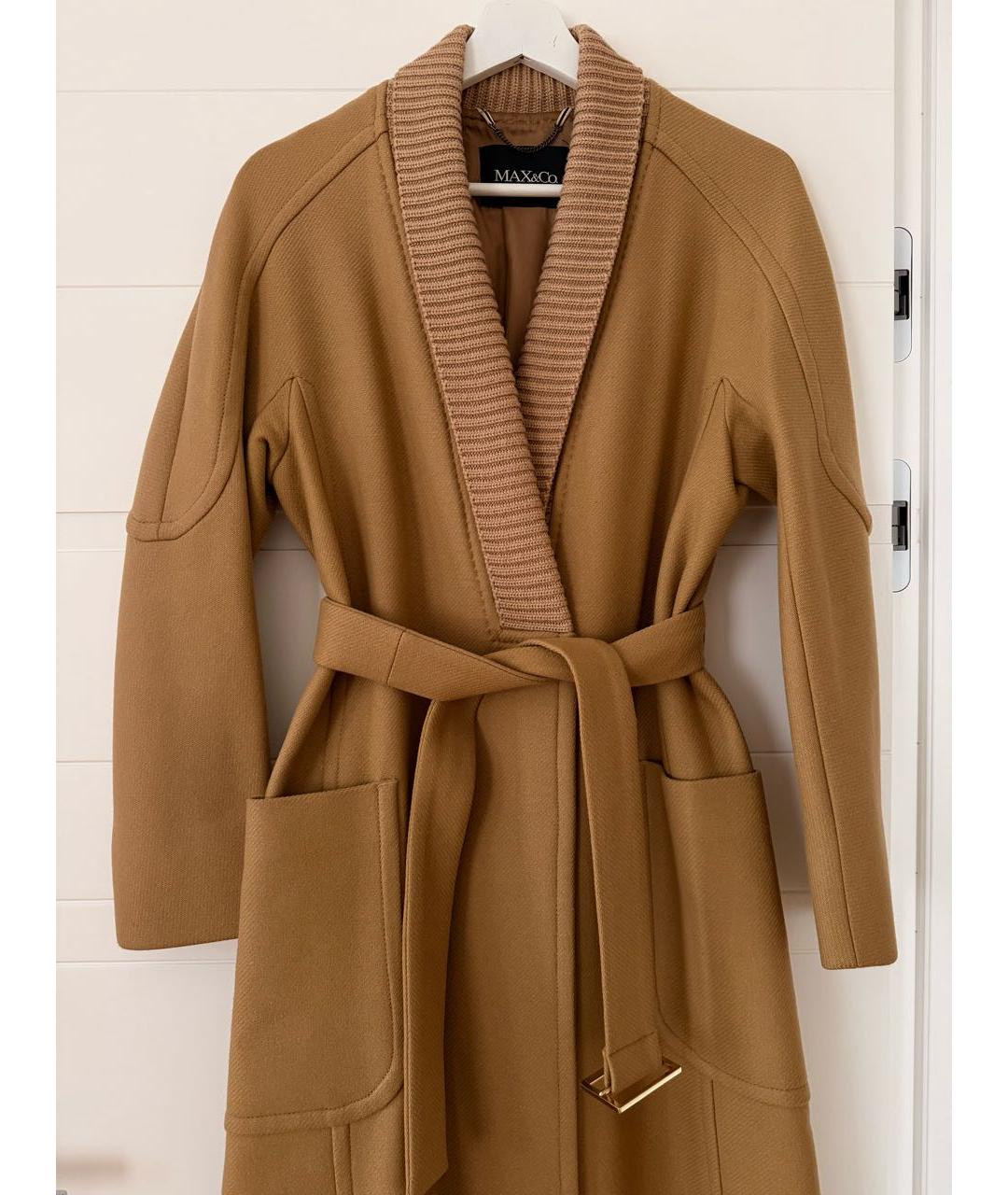 MAX MARA THE CUBE Бежевое шерстяное пальто, фото 4