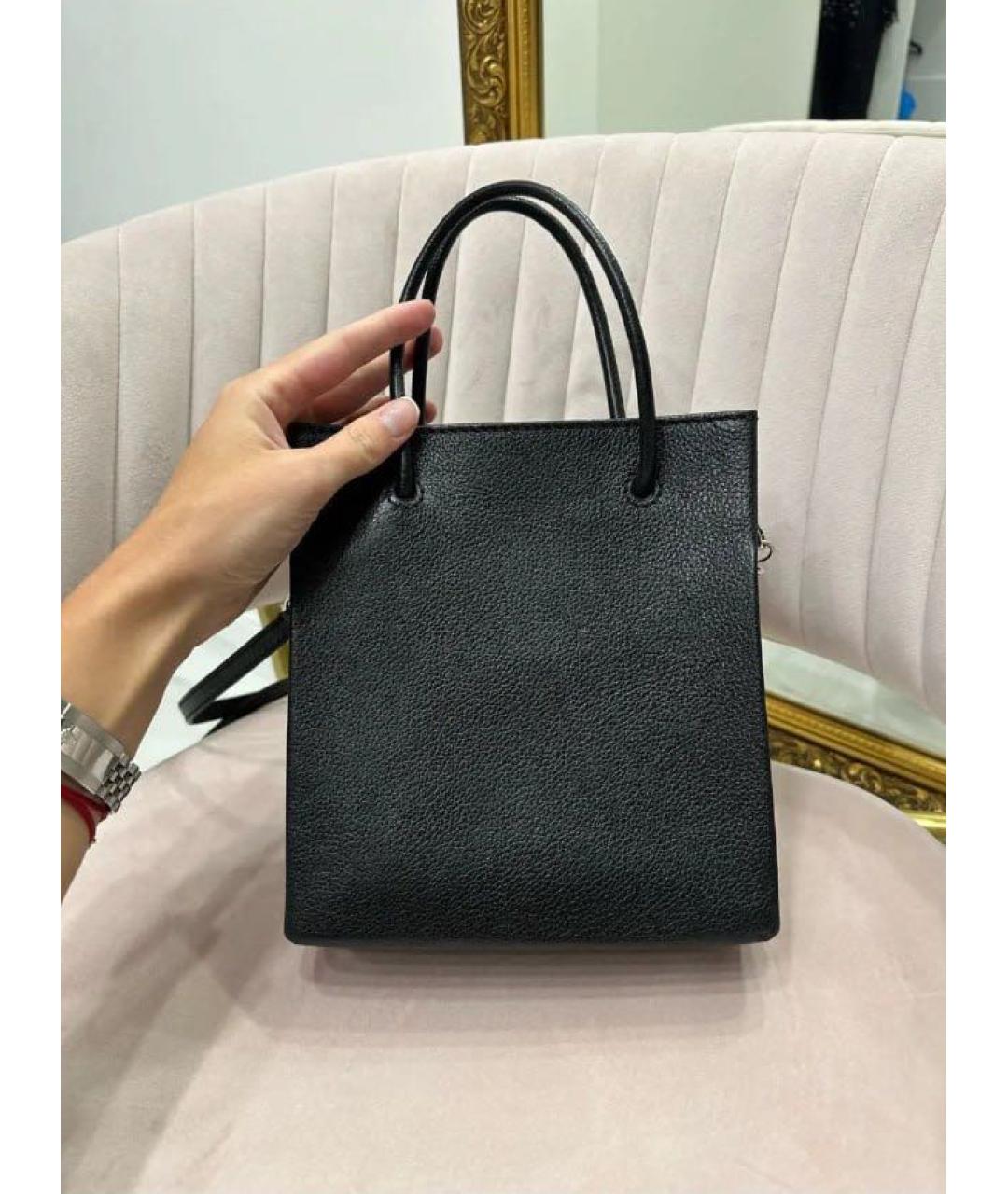 BALENCIAGA Черная кожаная сумка с короткими ручками, фото 3