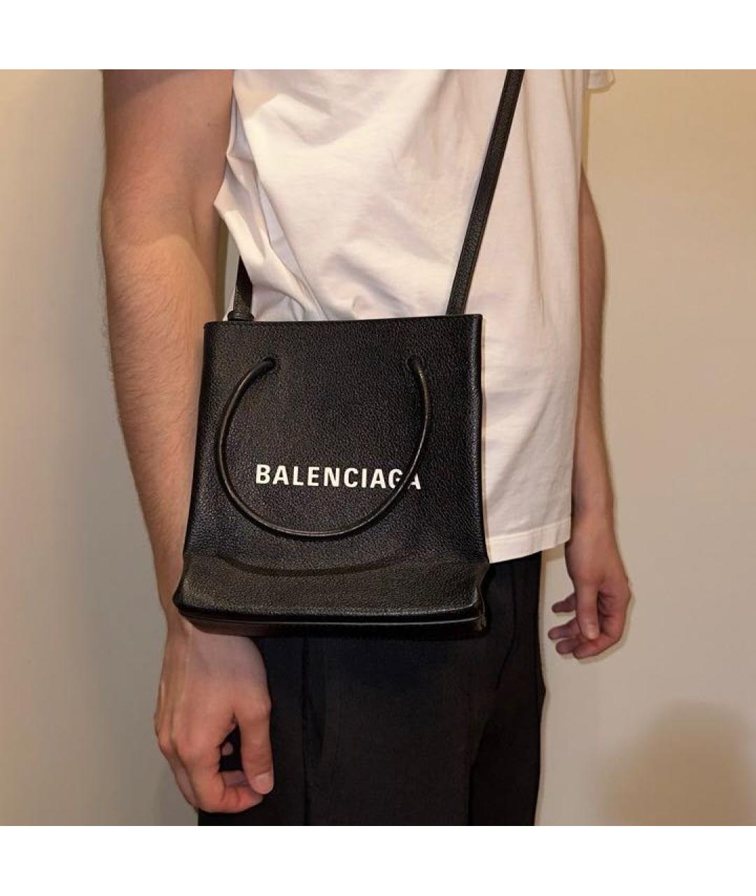 BALENCIAGA Черная кожаная сумка с короткими ручками, фото 4