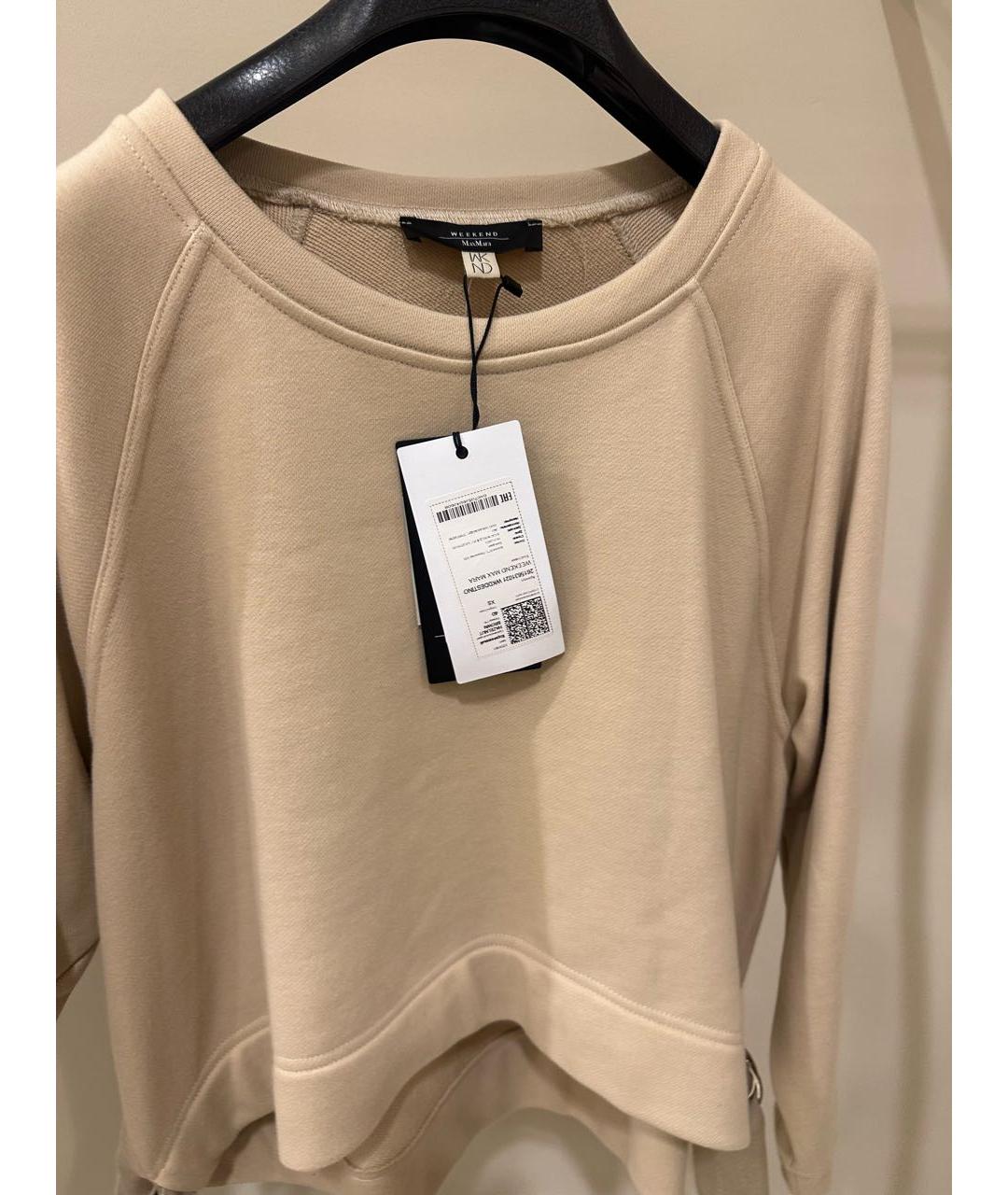 WEEKEND MAX MARA Бежевое хлопковое повседневное платье, фото 4