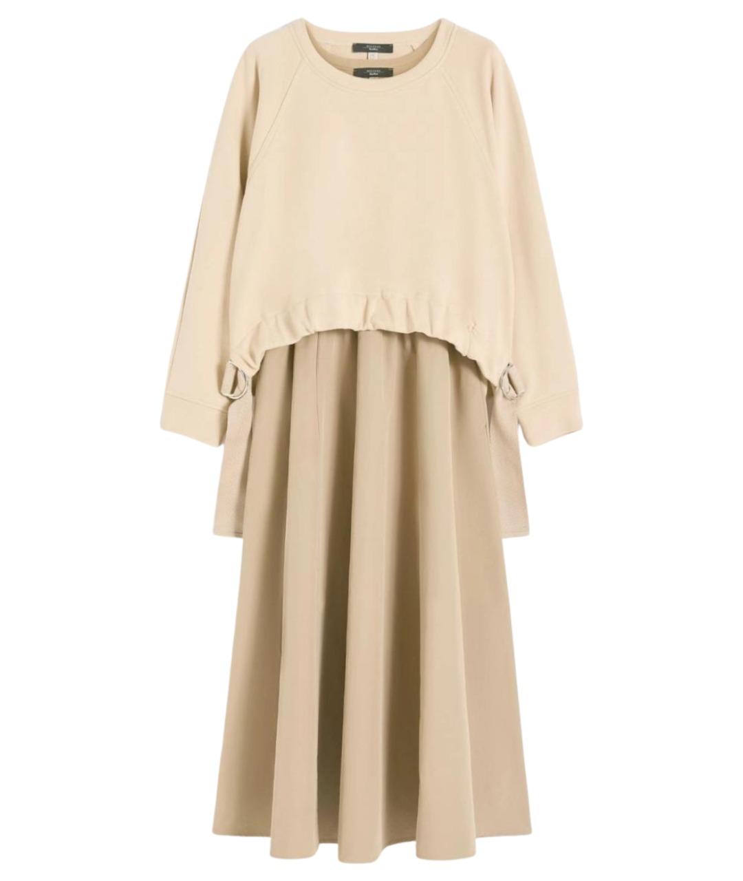 WEEKEND MAX MARA Бежевое хлопковое повседневное платье, фото 1