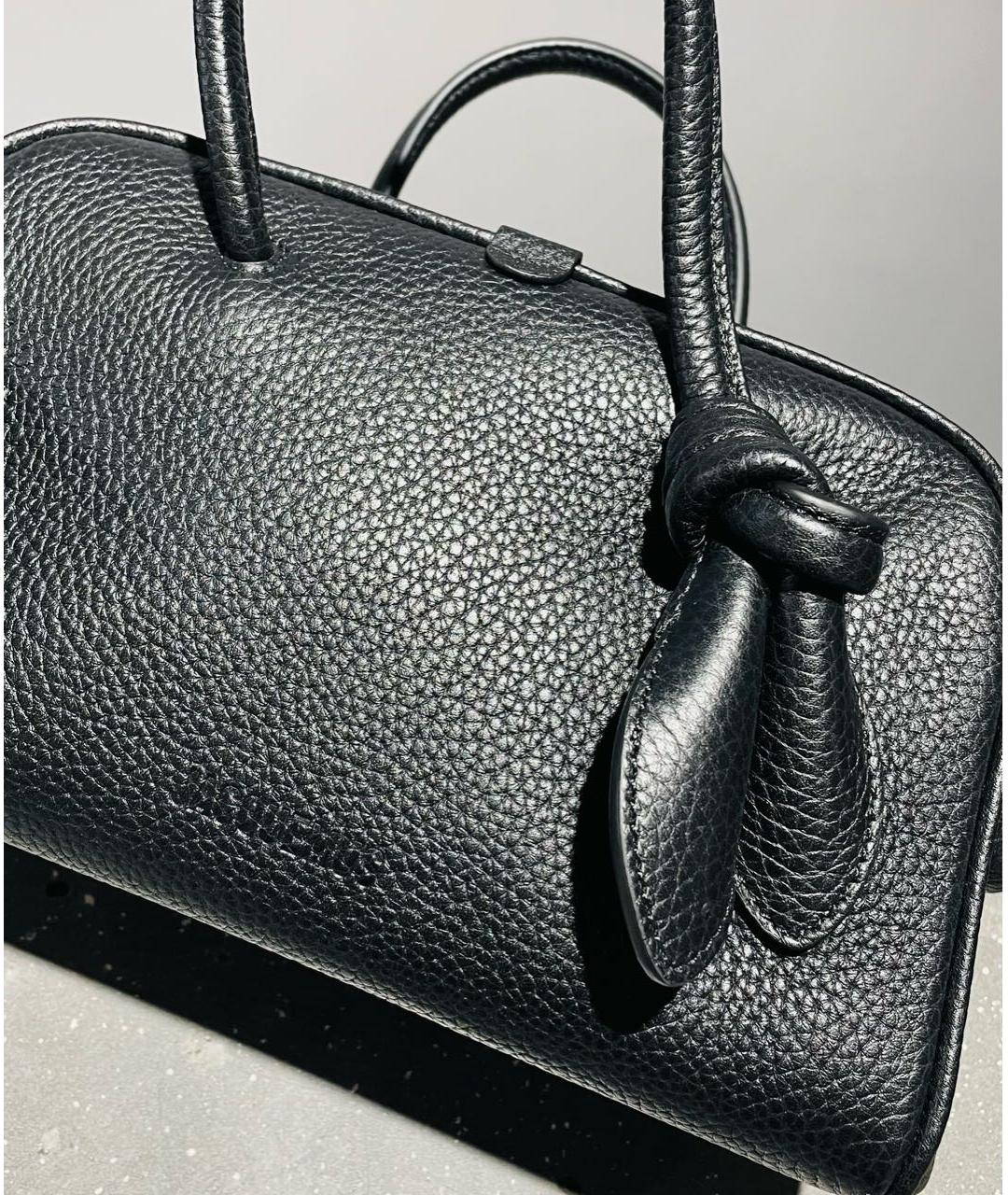 JACQUEMUS Черная кожаная сумка с короткими ручками, фото 5