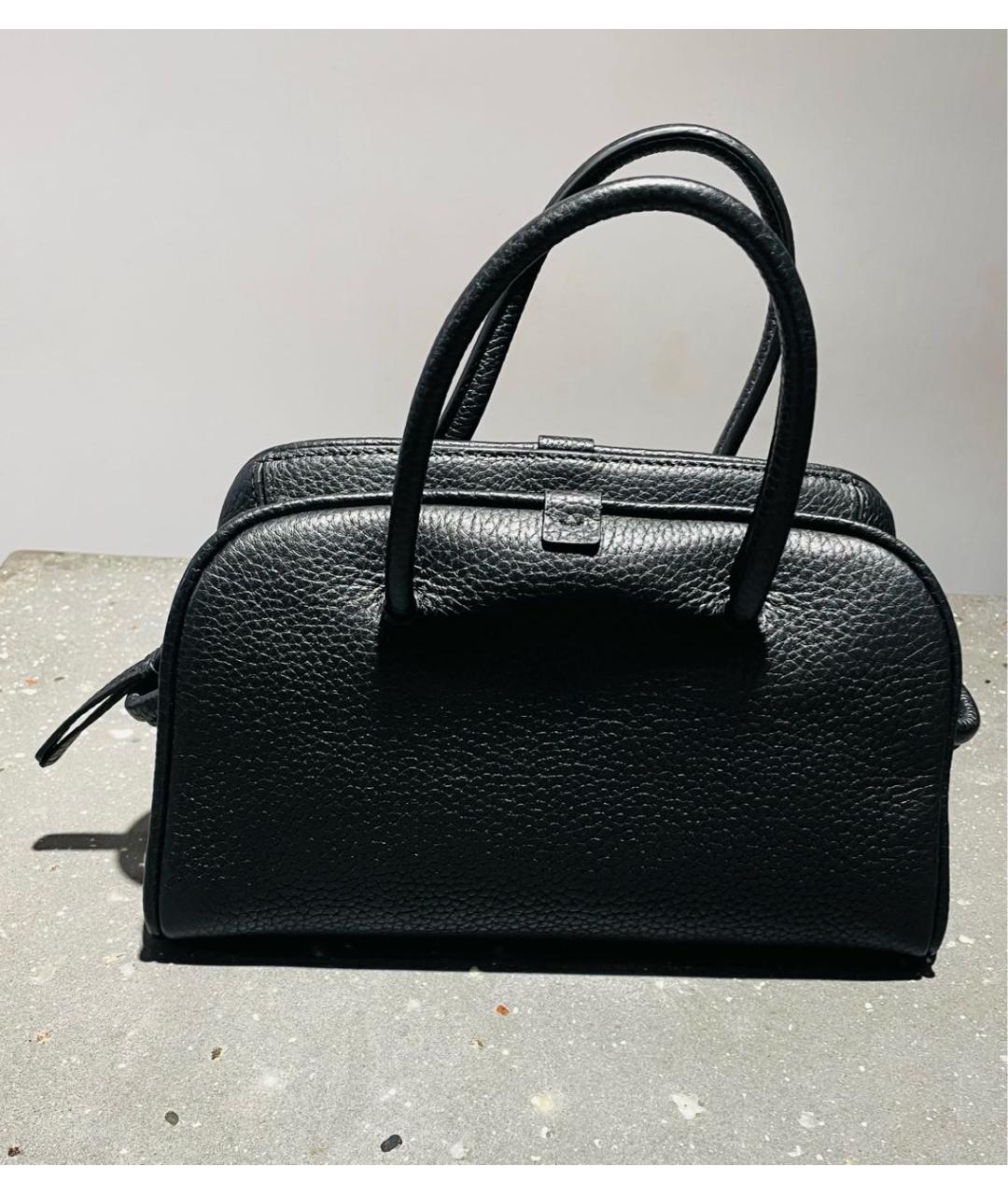 JACQUEMUS Черная кожаная сумка с короткими ручками, фото 3