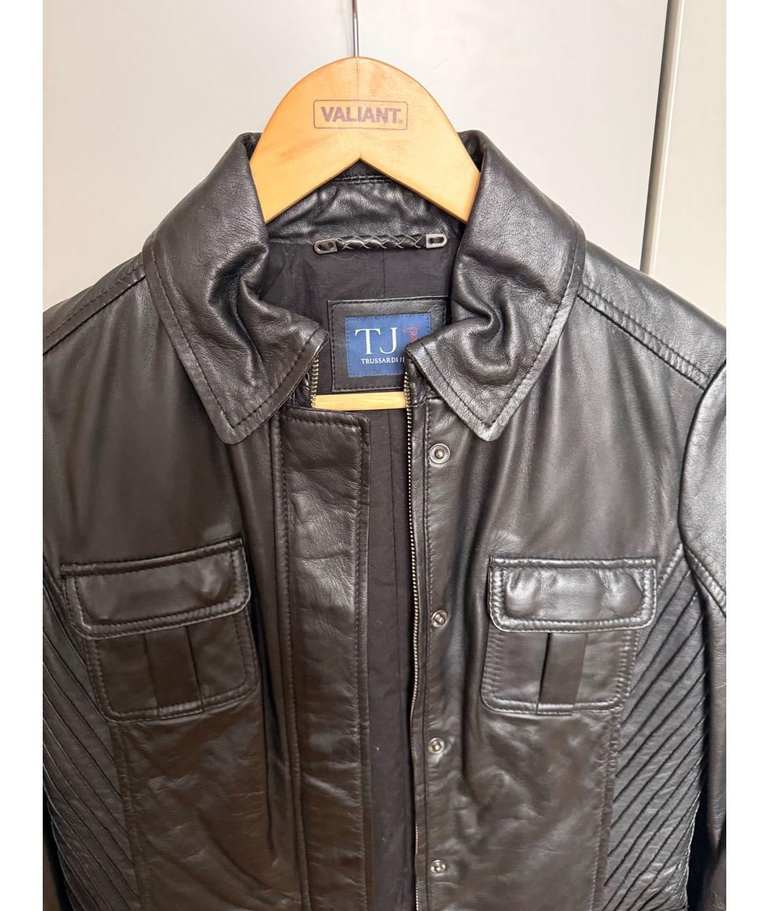TRUSSARDI Черная кожаная куртка, фото 4