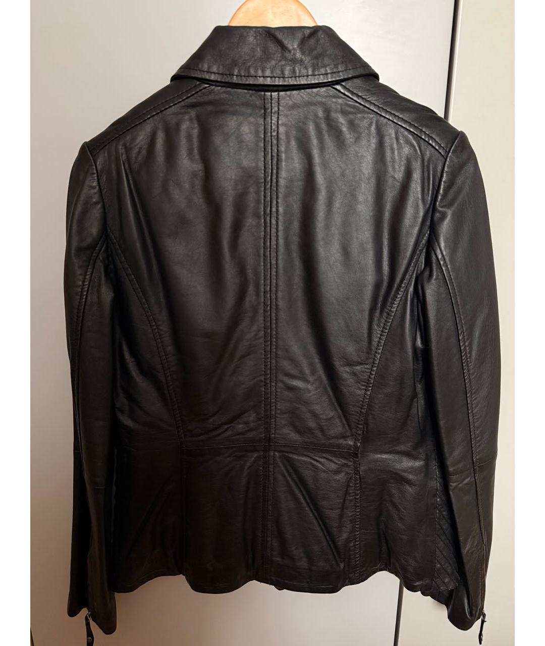 TRUSSARDI Черная кожаная куртка, фото 2