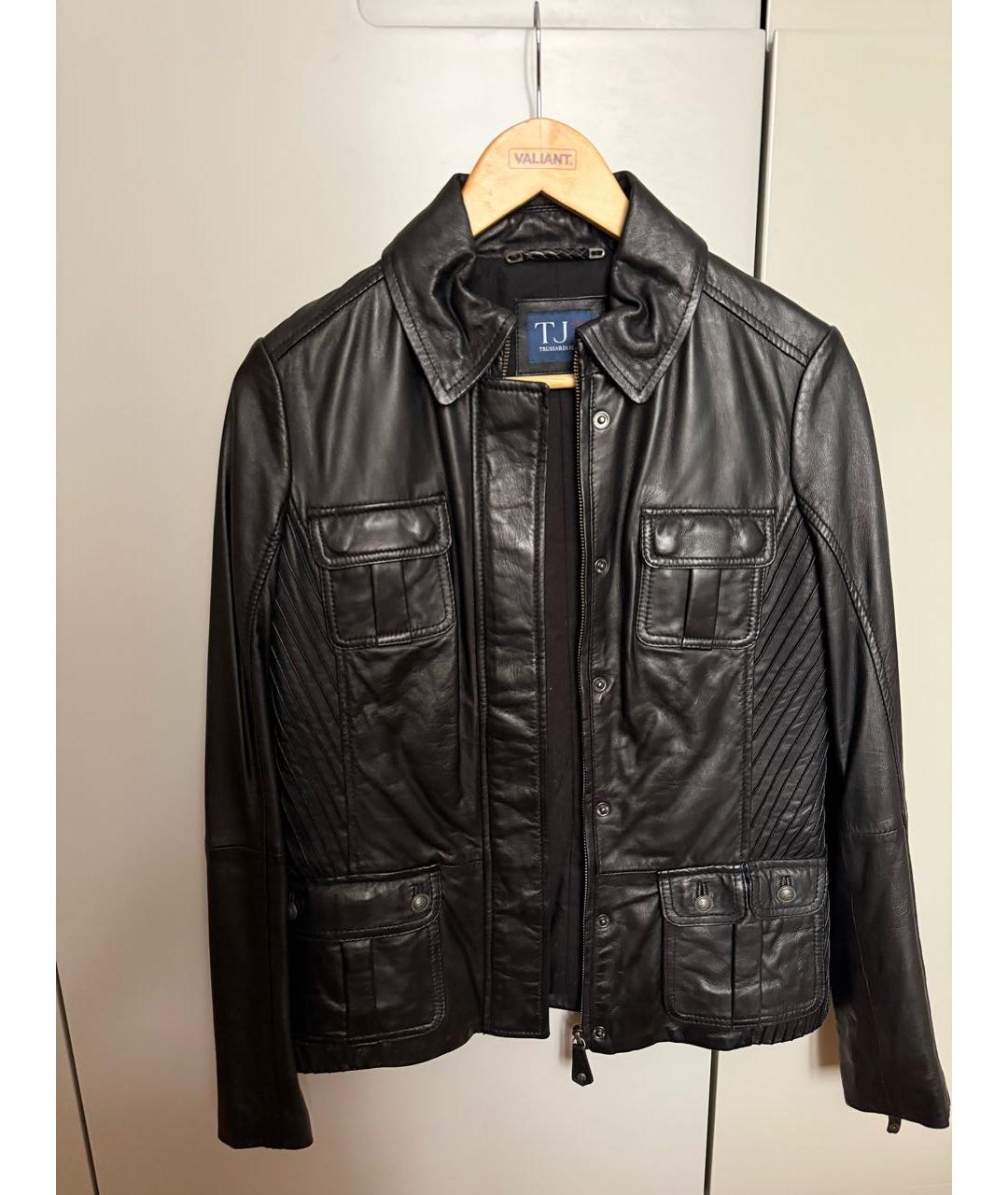 TRUSSARDI Черная кожаная куртка, фото 5