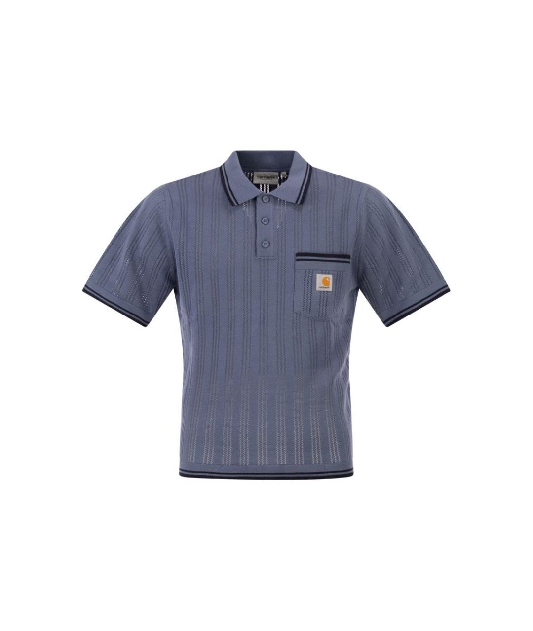 CARHARTT WIP Голубая хлопковая футболка, фото 1