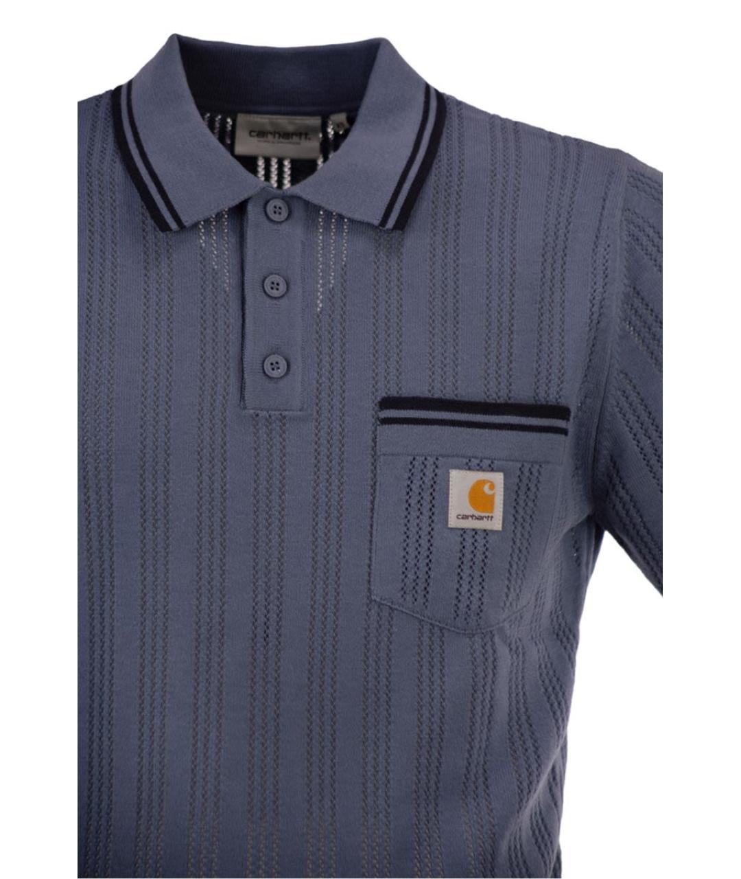 CARHARTT WIP Голубая хлопковая футболка, фото 4