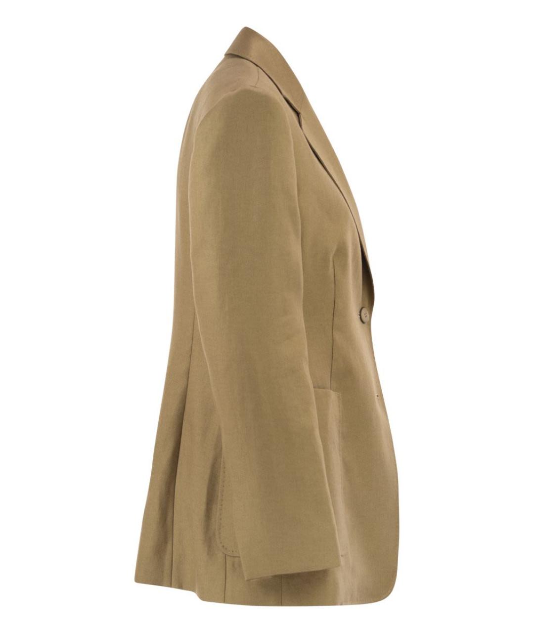 MAX MARA Бежевый льняной жакет/пиджак, фото 3