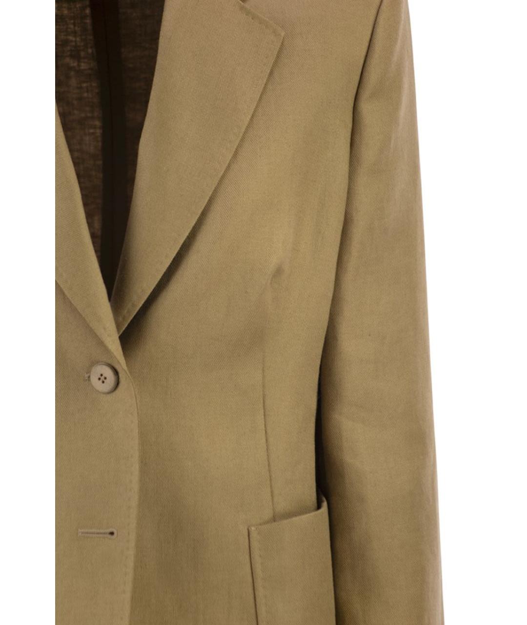 MAX MARA Бежевый льняной жакет/пиджак, фото 4