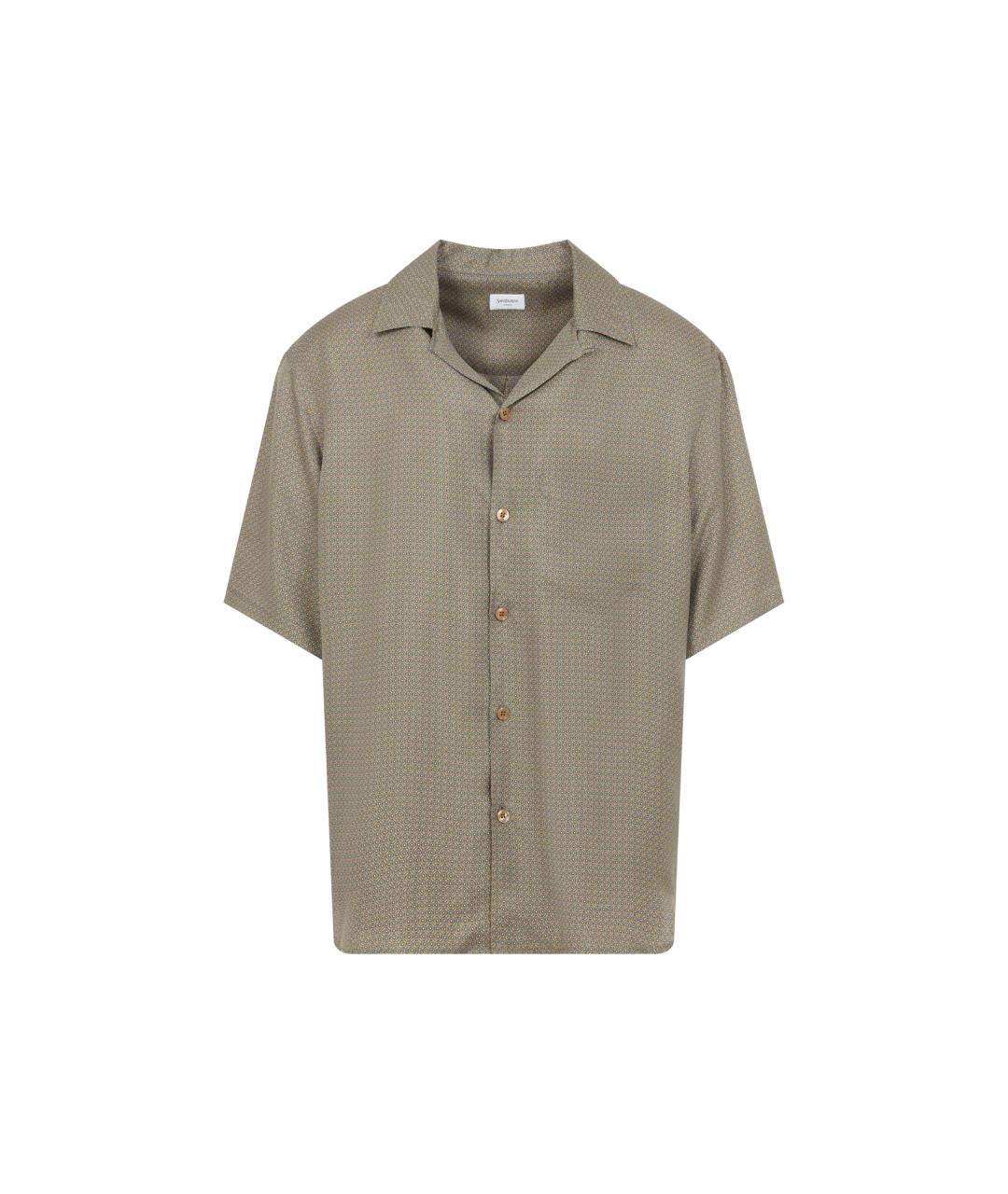 SAINT LAURENT Зеленая шелковая кэжуал рубашка, фото 1